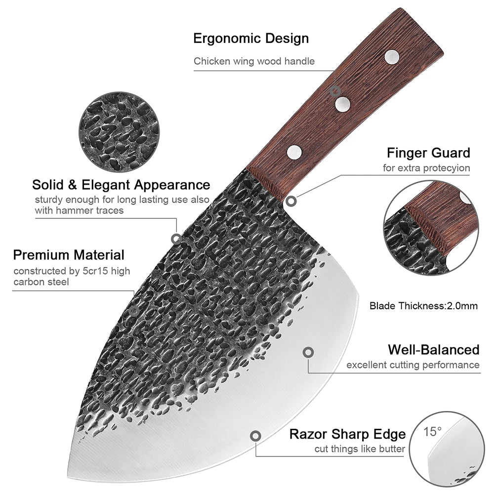 Forged Butcher Cleaver Knife for Survival