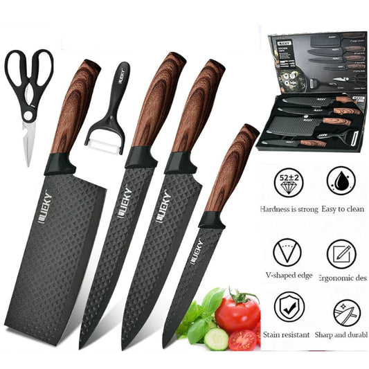 Diamond Pattern Kitchen Knives Set