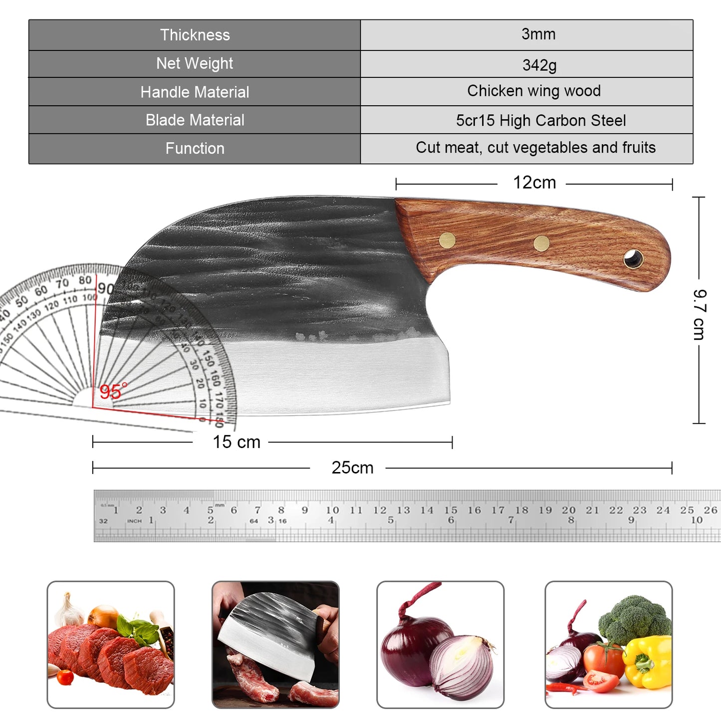Forged Butcher Cleaver Knife for Survival