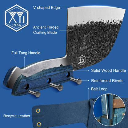 Full Tang Hammered Stainless Steel Cleaver