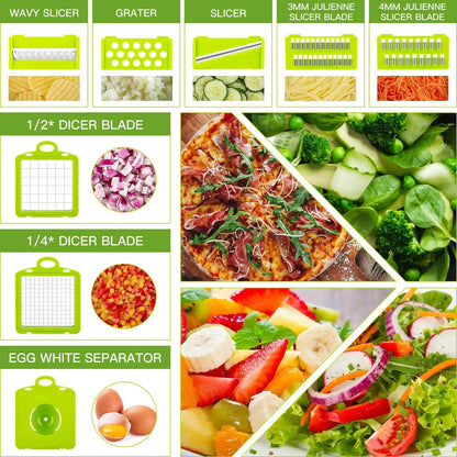 14-in-1 Multifunctional Vegetable Cutter with Basket