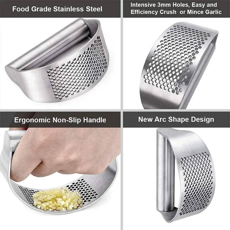Upgraded Stainless Steel Garlic Press & Mincer