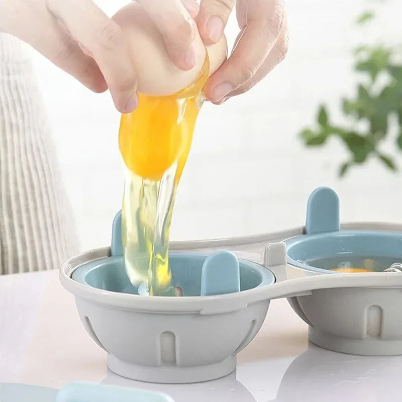 Microwave Oven Double Cup Egg Cooker Mold Steamer