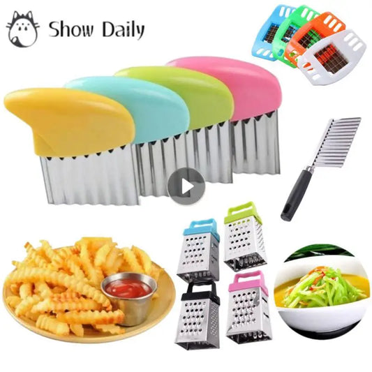 Stainless Steel Potato Chip Slicer & Crinkle Cutter