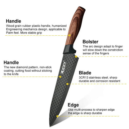 Stainless Steel 6-Piece Kitchen Knives Set