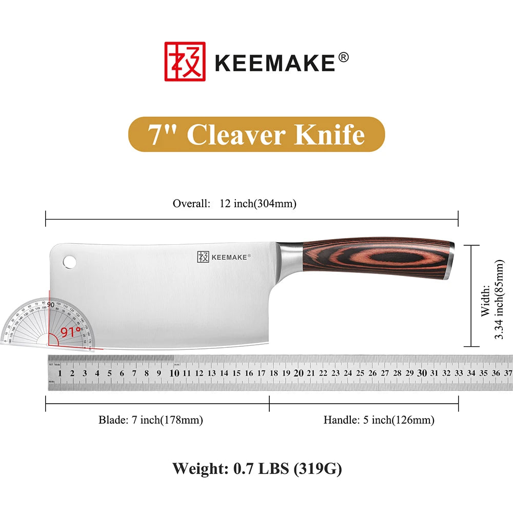 Chinese Cleaver Knife with Pakkawood Handle