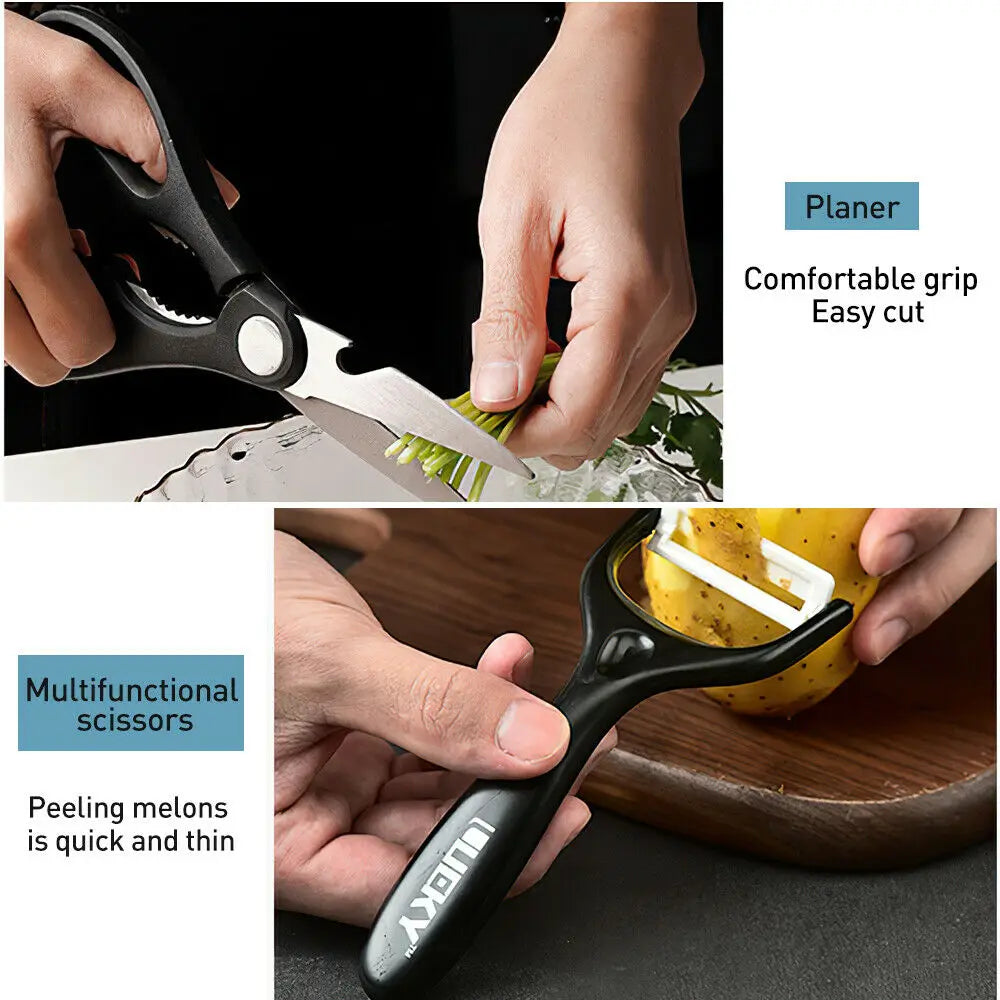 Diamond Pattern Kitchen Knives Set