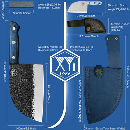 Full Tang Hammered Stainless Steel Cleaver