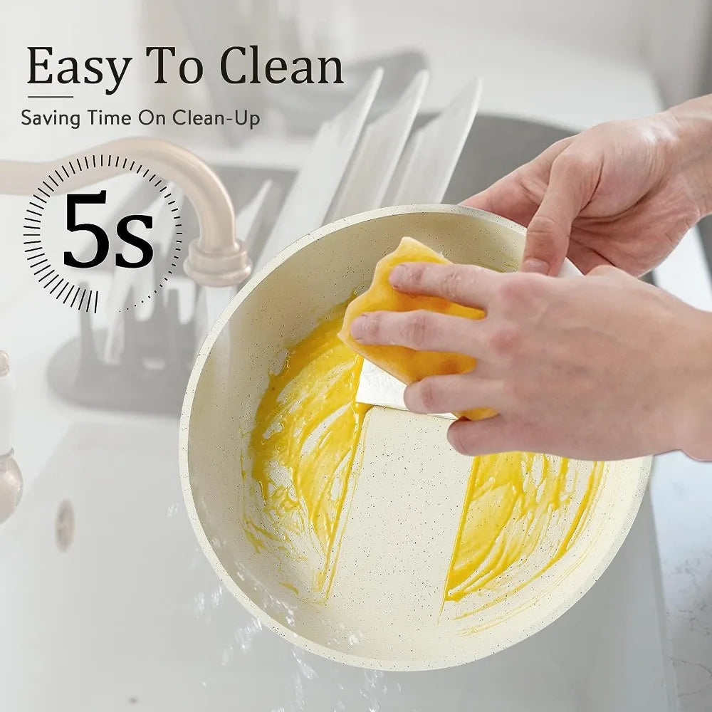 11pcs Induction Kitchen Cookware Set with Removable Handle