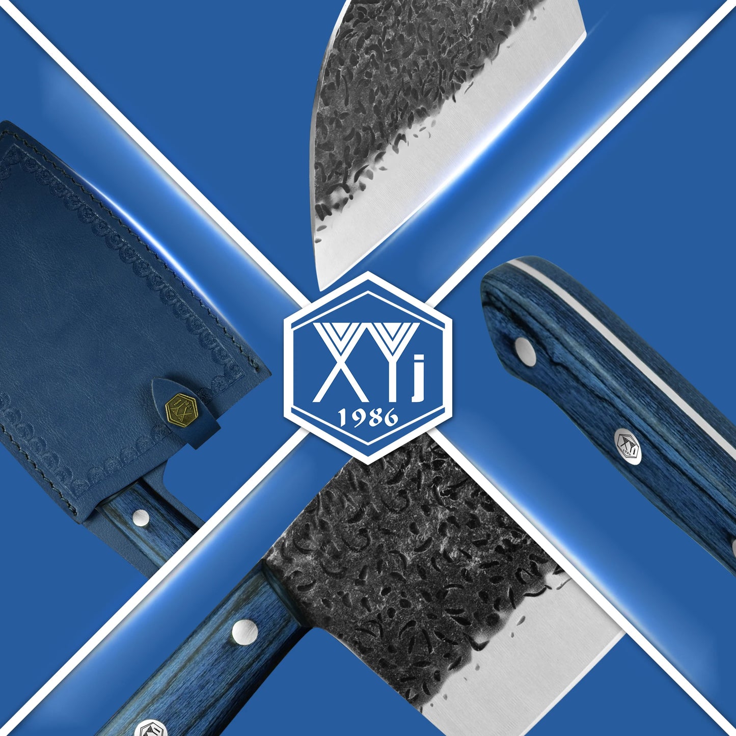 Full Tang Hammered Stainless Steel Cleaver