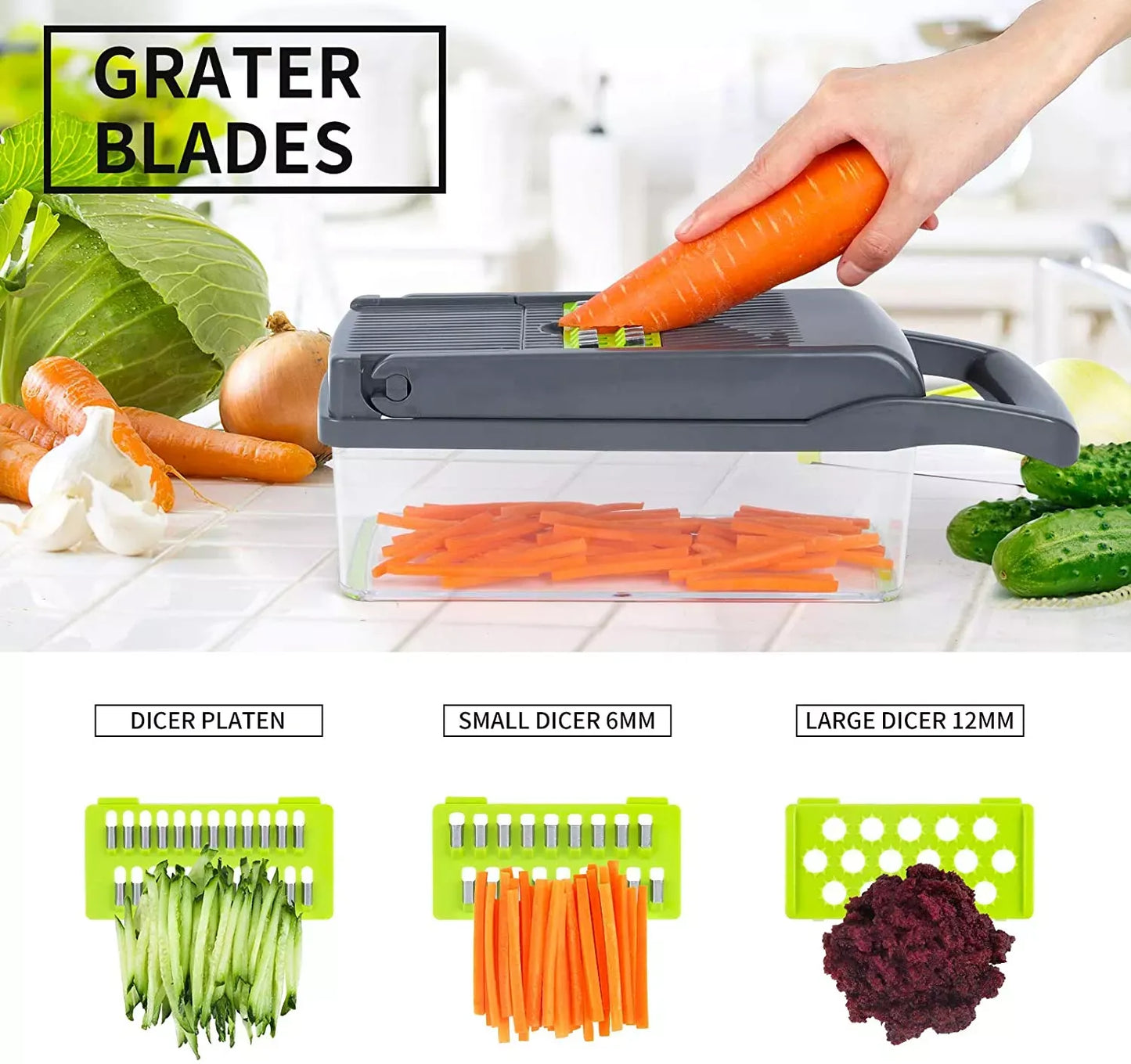 14-in-1 Multifunctional Vegetable Cutter with Basket